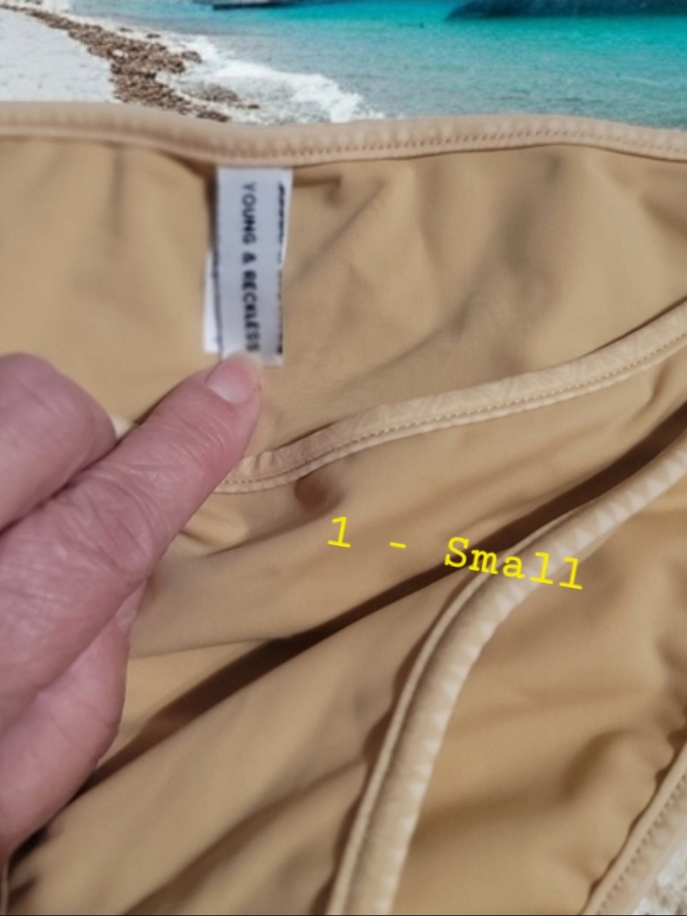 Y&R - Small Tan Tie-Side Bikini Bottom - Picture 5 of 5